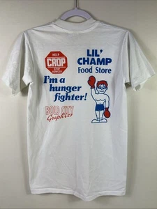 Camiseta blanca vintage Hanes Fifty Fifty años 90 Crop Walk puntada única pequeña EE. UU. - Imagen 1 de 14