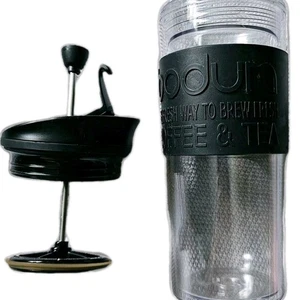 Bodum Portable French Press Travel Tumbler 15oz Insulated Plastic Silicone Grip  - Picture 1 of 8