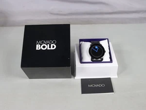 Movado BOLD Blue & Black Dial 42mm Quartz Watch MB.01.1.29.6015 - Picture 1 of 14