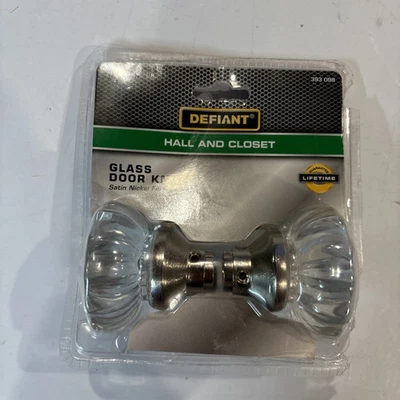 (lote de 2) Maçanetas de porta de vidro Defiant acabamento em níquel acetinado 393 098 Hall e armário - Imagem 1 de 2