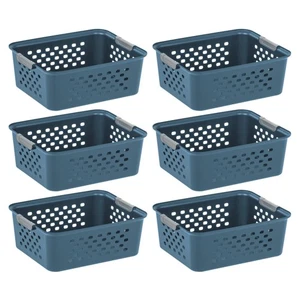 USA Plastic Storage Basket, 6-Pack, Medium, Shelf Basket Storage Organizer fo... - Picture 1 of 9