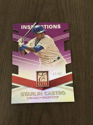 Tarjeta de béisbol 2015 Panini Elite Inspirations troquelada/87 #107 Starlin Castro Foto 1 de 2