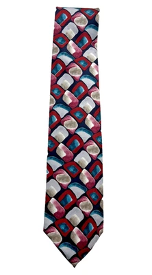 J.T. Corbata de diseñador geométrica Beckett 100 % seda X-LONG (63'1/2") - Hecha en EE. UU. De colección Foto 1 de 4