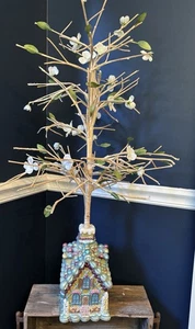 *VERY RARE* Christopher Radko Easter Egg Tree April Cottage Glitter Egg LARGE - Picture 1 of 21