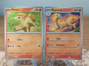 Pokemon Scarlet Violet 151 078 & 077/165 Rapidash & Ponyta NM Normals - Picture 1 of 3