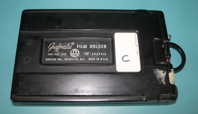 "C" Graflex 1268 Grafmatic "45" 4x5 six-sheet film HOLDER + septums AS-IS - Image 1 of 4