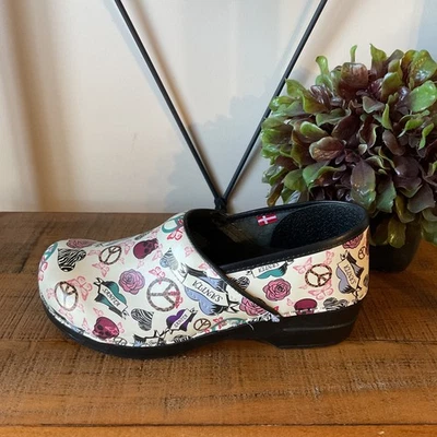 Sanita Professional Rockabilly Nurse Clogs Mules EU 40  9 Tattoo Art Goth Skull - Image 1 of 4