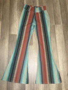 Boho Bell Bottom Hose Damen S High Waist Stretch Pull On Flare Leggings Hippie - Bild 1 von 6