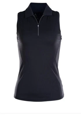 Camiseta sin mangas Adair Active para mujer espalda deportiva con cuello cremallera, nueva con etiquetas, azul marino, S, golf, precio de venta sugerido por el fabricante 54 USD Foto 1 de 4