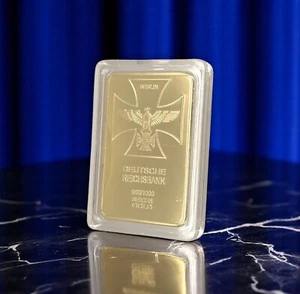 1 UNZE • Deutsche Reichsbank • BARREN • Sammlerstück • 24 KARAT GOLD PL - Bild 1 von 9