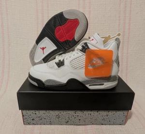 Air Jordan 4 Retro OG White Cement GS IB4171-100 Shoe Size 6.5Y / 8 Women - Picture 1 of 12