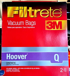FILTRETE by 3M Synthetic VACUUM BAGS for HOOVER Size Q - 2 per box - NEW - Picture 1 of 2