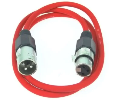 1 m Mikrofonkabel 3 pol Rot, XLR male auf XLR female DMX Mikrofon Kabel PACCS
