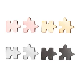 Edelstahl Damen Ohrringe Puzzle Ohrstecker Silber Rosegold Gold Filigran Klein - Bild 1 von 1