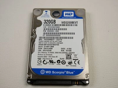 Western Digital WD3200BEVT-22ZCT0 HDD 320GB Festplatte Hard Disk Drive - Image 1 of 3