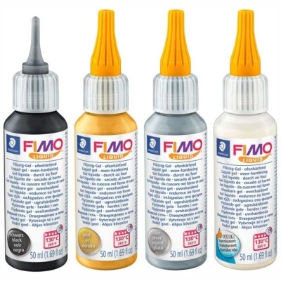 STAEDTLER Deko Gel Fimo liquid 50ml transparent schwarz silber gold [wählbar] - Bild 1 von 2
