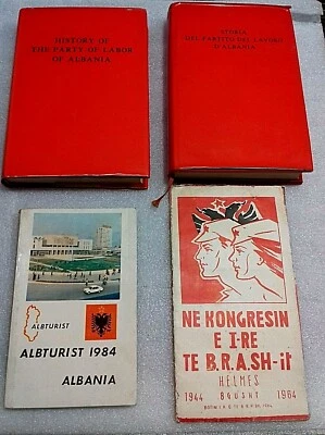 old4 albanian books-Enver Hoxha-communism time-illustrated- 3 languages-rare - Image 1 of 2