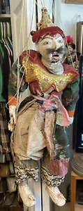 Vintage Burmese Wooden Puppet Marionette 28" Tall - Picture 1 of 6