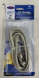 Belkin F2N025-10 10' HDDB15 Male/Female PC Monitor Extension Cable - Picture 1 of 2