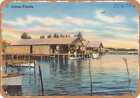 Metal Sign - Florida Postcard - View of fishing village, Cortez, Florida
