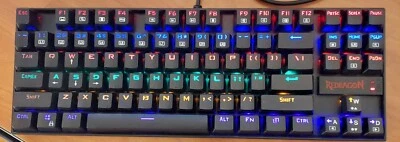 KUMARA Gaming Keyboard REDRAGON K552 LED Backlit Wired Mechanical 87 Key Black - Image 1 of 4