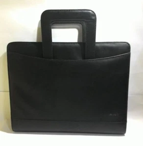 Leathario Padfolio Writing Pad Business Presentation Folder w/ Handle Black - Picture 1 of 3