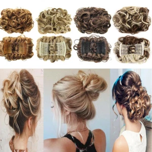Curly Messy Scrunchie Bun Drawstring Ponytail Hair Extensions Chignon Comb Clip - Picture 1 of 38