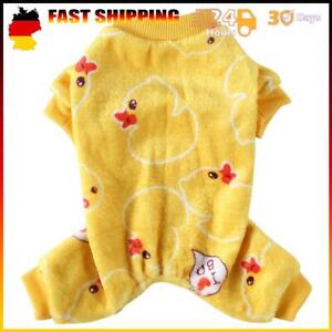 Neu Polyester Pet Pajamas Soft Winter Warm Pullover Dog Jumpsuit Clothes (Yellow
