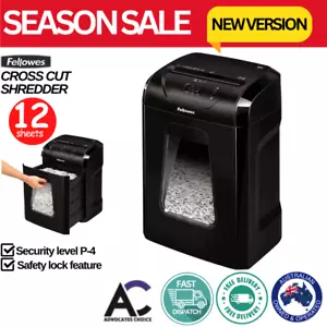 Fellowes Powershred 12C 12-Sheet Cross-Cut Professional Paper Shredder - Picture 1 of 7