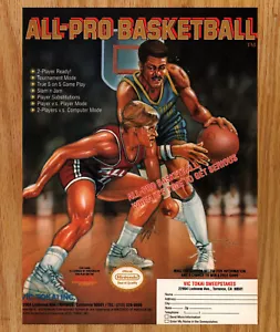 All Pro Basketball Vic Tokai Nintendo - Video Game Print Ads Poster Art 1989 - Picture 1 of 3