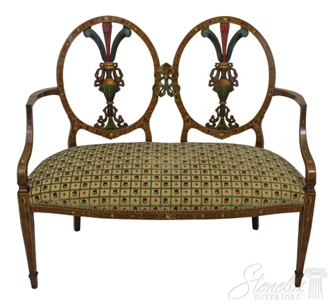 F58892EC: Antique Adams Paint Decorated Settee Cover