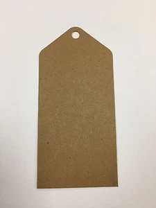 10 braune Kraftpapier-Geschenkanhänger Hochzeit Party Bomboniere Handarbeit 70 x 150 mm - Bild 1 von 2