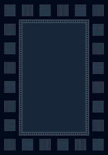 blue GEOMETRIC border CARPET 6X8 contemporary  AREA rug : Approx 5' 3" x 7' 10" - Image 1 of 1