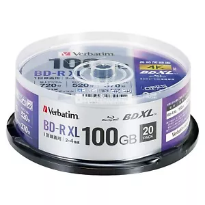 Verbatim Blu-ray Disc 20 Spindle 100GB 4X Speed BD-R XL Printable VBR520YP20SD4 - Picture 1 of 9