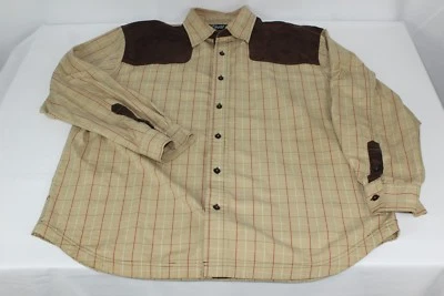 Beige Striped Brown Eight 732 2XL XXL Long Sleeve Button Front Western Shirt - Image 1 of 4