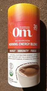 OM Mushroom Superfood Morning Energy Blend Powder Drink, 8.47 Oz Lot Of 5 - Picture 1 of 3