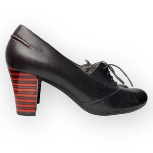 Camper Purple Leather Oxford Striped Heel Pump 40 - Picture 1 of 12