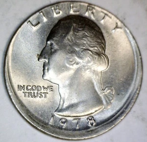 1978 ERROR OFF CENTER Washington Quarter NICE Unc. / BU O/C Coin NR - Picture 1 of 4