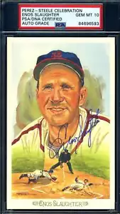 Enos Slaughter Gem Mint 10 PSA DNA Signed Perez Steele Celebration Autograph - Picture 1 of 1