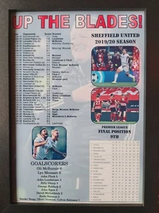 Sheffield United Premier League season 2019/20 - framed print - Picture 1 of 2