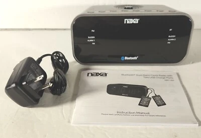 Naxa NRC-182 Desktop Clock Radio - Stereo. Bluetooth  - Image 1 of 4