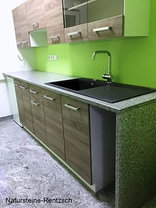 MUSTER Stein für Küchenarbeitsplatte Naturstein Arbeitsplatte Kücheninsel grau - Bild 1 von 7