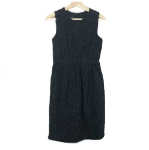 Talbots Textured Sheath Dress Sleeveless Black Sz 4 - Picture 1 of 11
