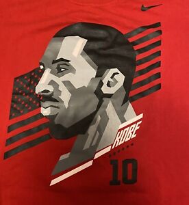 Nike NBA Kobe Bryant Olympic Team USA Graphic T-Shirt Sz Large Red Men's LE Rare