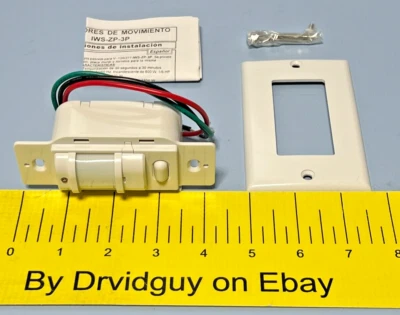 Hubbell IWS-ZP-3P-W Motion Sensor - PIR Wall Switch w Push Button; 120 / 277 VAC - Image 1 of 4