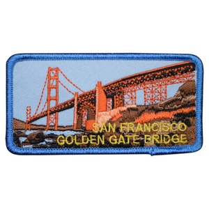 Patch San Francisco - Golden Gate Bridge, California distintivo 4" (ferro da stiro) - Foto 1 di 1