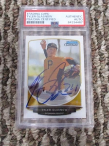 MLB Tyler Glasnow Pittsburgh Pirates Autographed Signed Topps BC Card 5 PSA Slab - Picture 1 of 9