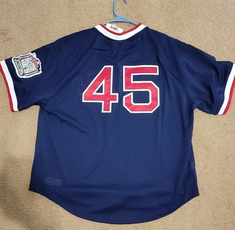 Boston Red Sox Pedro Martinez #45 Mitchell & Ness 1999 Authentic Mesh BP Jersey Cover
