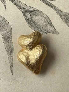 Jolie Broche forme Coeur- Signée RC  - Bijoux de créateur - métal doré - Imagen 1 de 2