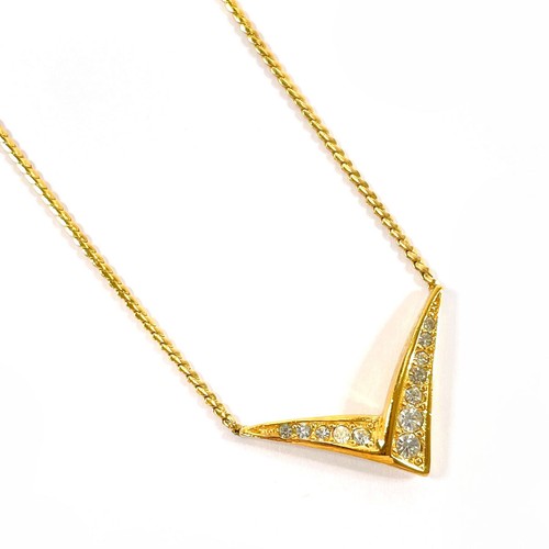 Collana Christian Dior metallo strass oro accessorio vintage donna